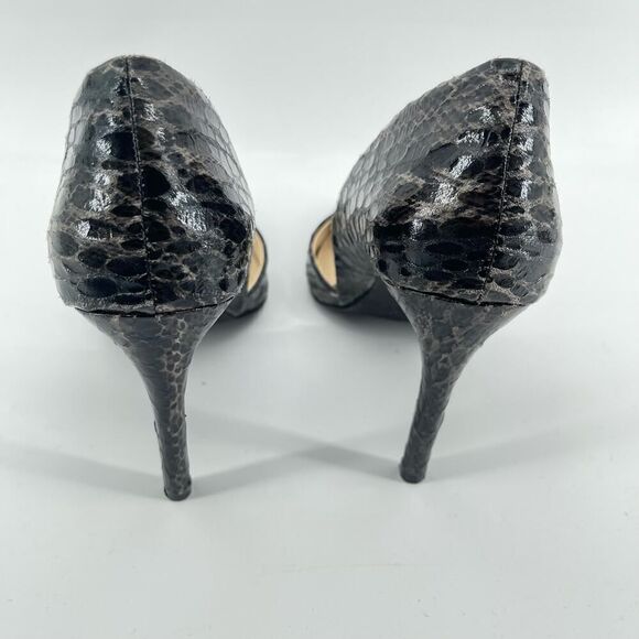 Mia Margo Black Embossed Snakeskin D’Orsay Pointed Toe Pump Heels Size 8.5 - Picture 7 of 14